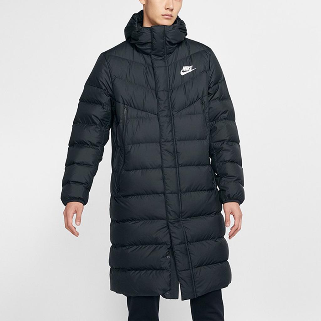 Nike Длинная куртка-пуховик с капюшоном и пухом, мужская верхняя одежда, черная CU0281-010