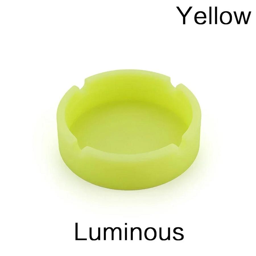 High Heat Resistant Glowing/Colourful Silicone Ashtray Light Round Ashtray Fluorescent Ashtray