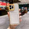 Роскошный прозрачный чехол-бампер с слотом для карт 3 в 1 для iPhone 15 14 13 12 11 Pro Max Plus X XS XR 7 8 SE, чехол-кошелек с конфетной рамкой