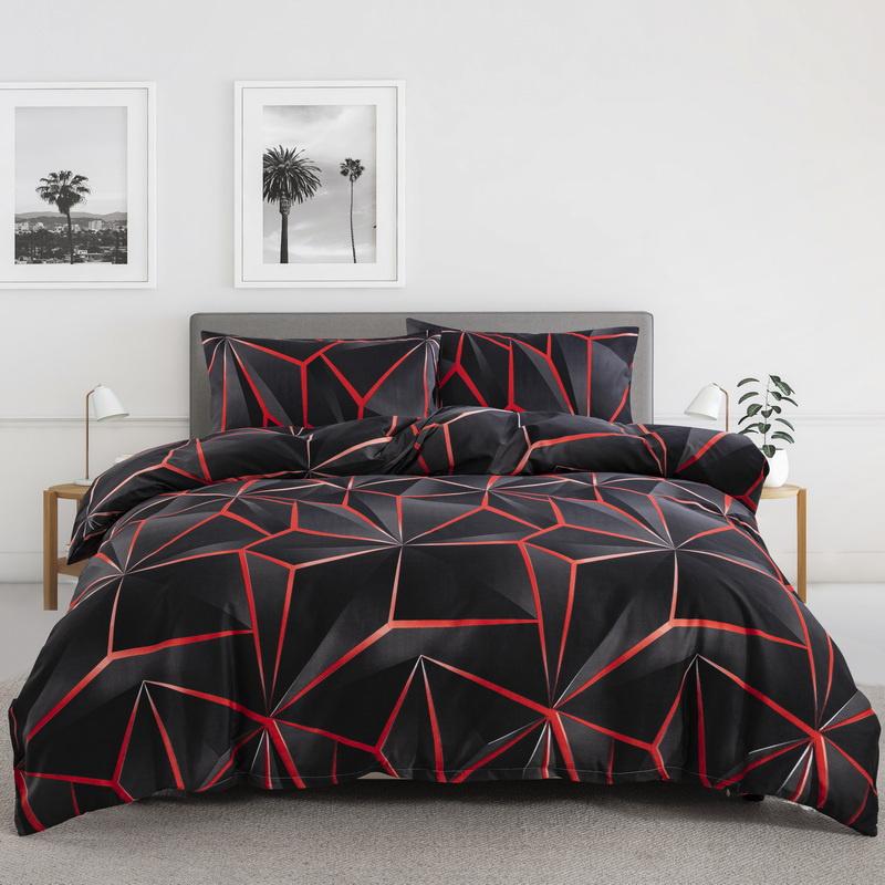 Abstract Geometric Duvet Cover Full Queen Size Wave Pattern Bedding Set Farmhouse Comforter Cover Microfiber Chevron Quilt Cover