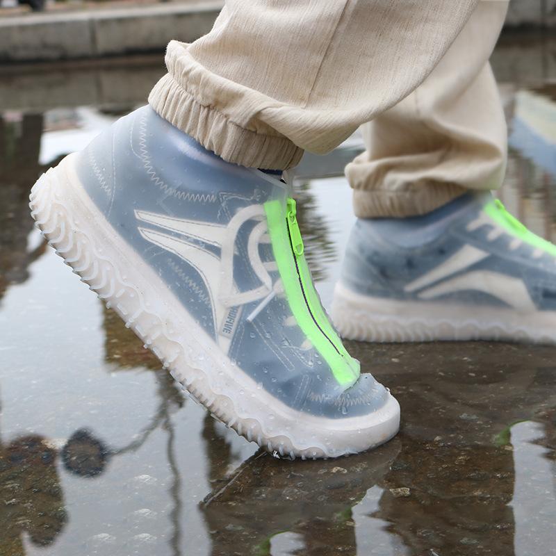 Портативный чехол на молнии для обуви унисекс, многоразовая водонепроницаемая защита для обуви, моющиеся силиконовые бахилы, дождевики, галоши для обуви