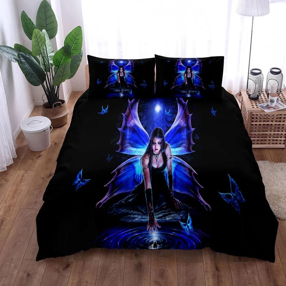 2024 Ангелы Народные Сказки Постельное Белье Комплект Король Королева Полуторный Односпальный Размер Пододеяльник Наволочки Комплект Постельного Белья