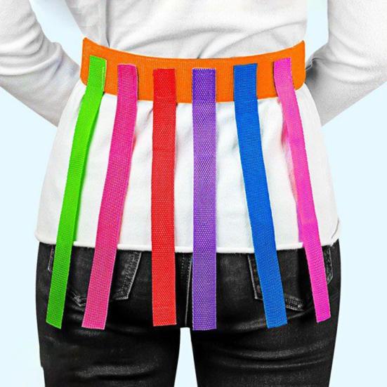 Outdoor Children Tail Pulling Game with 6 Colorful Belts Kindergarten Garden Lawn
