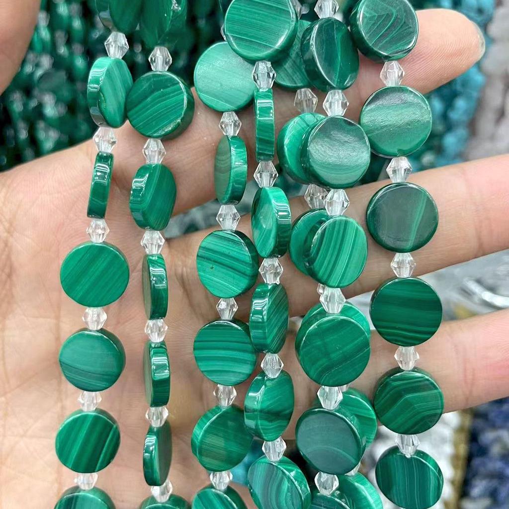 Чистый Натуральный Малахит Трубка и Овальный Абакус Свободные Бусины для DIY Браслета Ювелирных Изделий