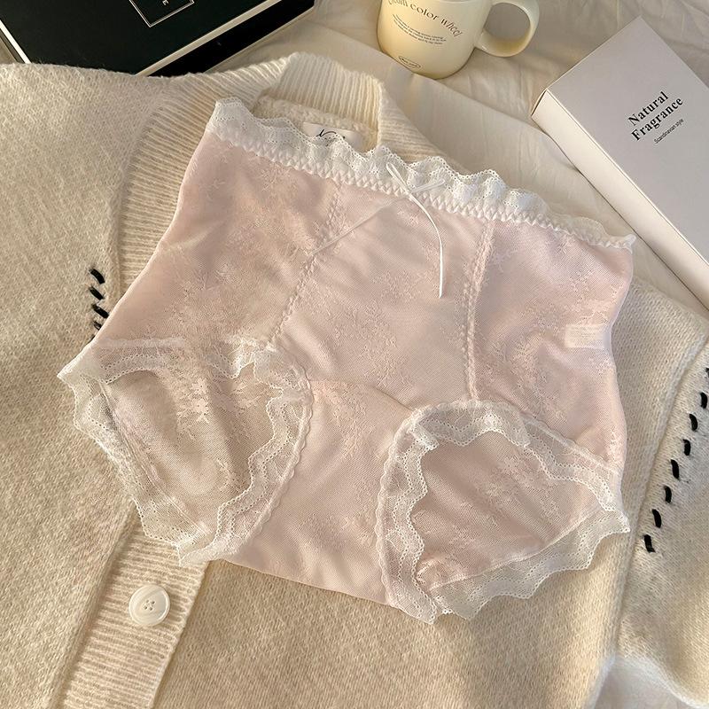 Большие размеры женские милые шелковые сексуальные кружевные банты кружевные полые простые удобные дышащие трусики