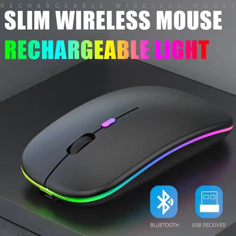 Rechargeable Dual-Mode Bluetooth & 2.4G Wireless Luminous Mouse for Desktop and Laptop.