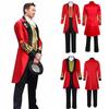 The King Of Circus Barnum Cosplay Costume For Men Red And Black Polyester Blended Fabric