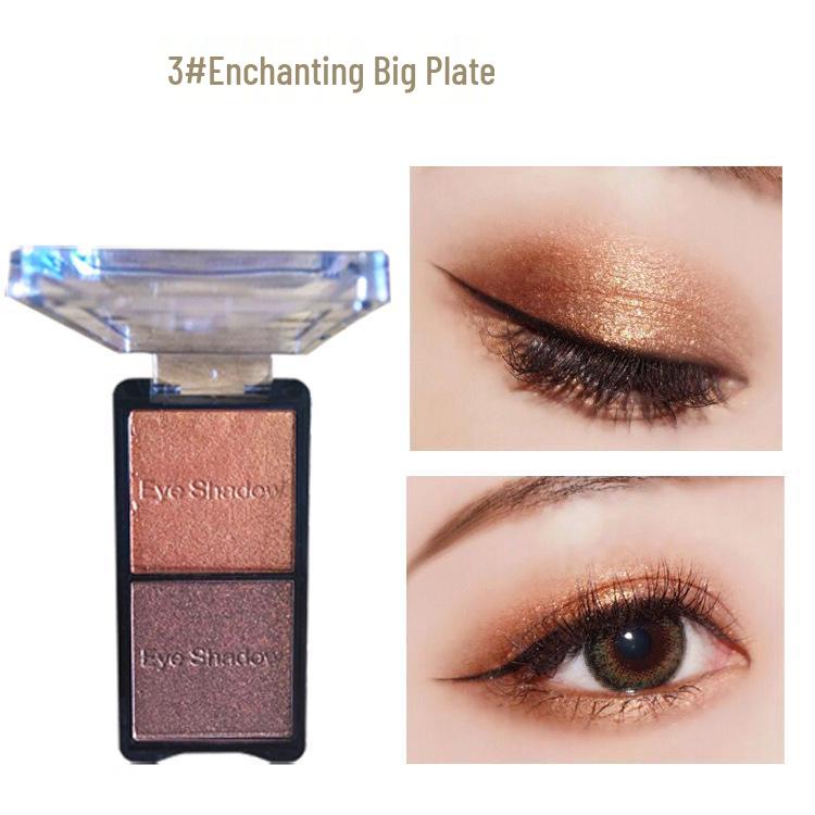 Ashareya Two-Tone Shimmer Eyeshadow Palette: Earth Tone, Blue-Green, Purple, White