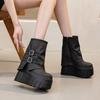 14CM New Trouser Tube Boots Short Boots Women's 2025 Autumn and Winter New Platform Leather Boots Super High Heel Belt Buckle Women's Boots