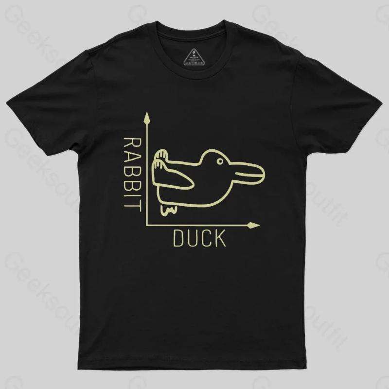 Rabbit or Duck Funny Geek TShirt New SpringSummer Arrivals Regular Fit Casual Streetwear