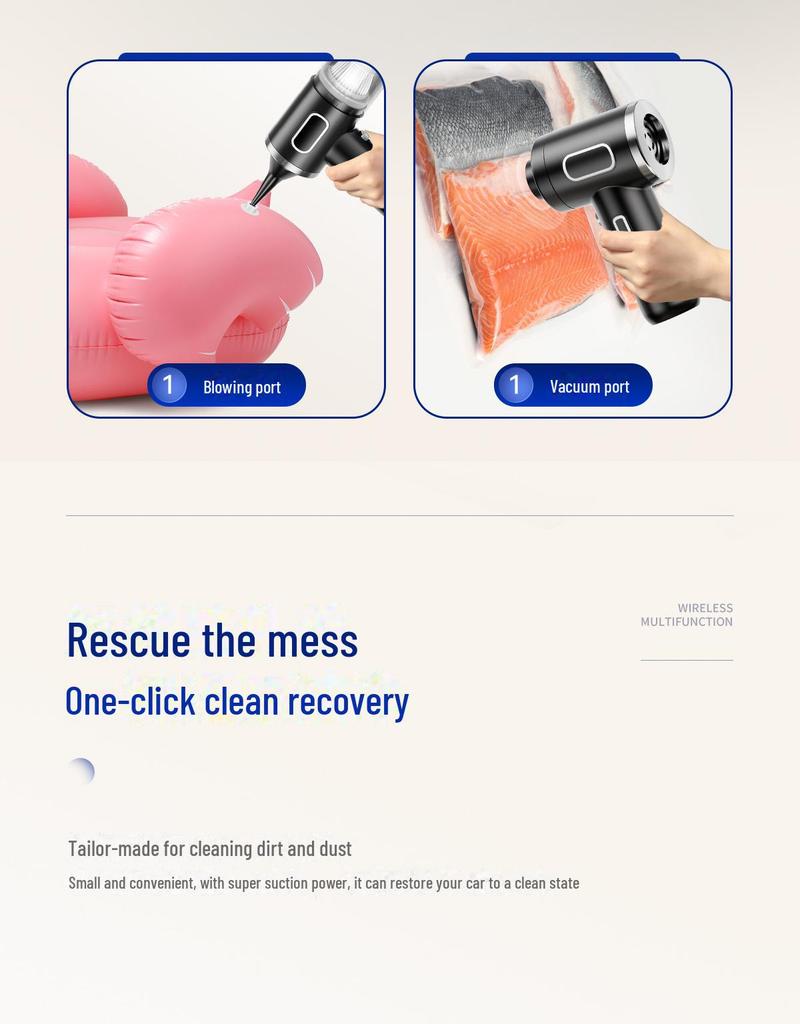 Портативный беспроводной воздуходув и пылесос — мощное всасывание, перезаряжаемый, для использования дома и в автомобиле