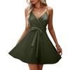 Women's Fashion Casual V-Neck Ruffle Casual Straps Sleeveless Dresses