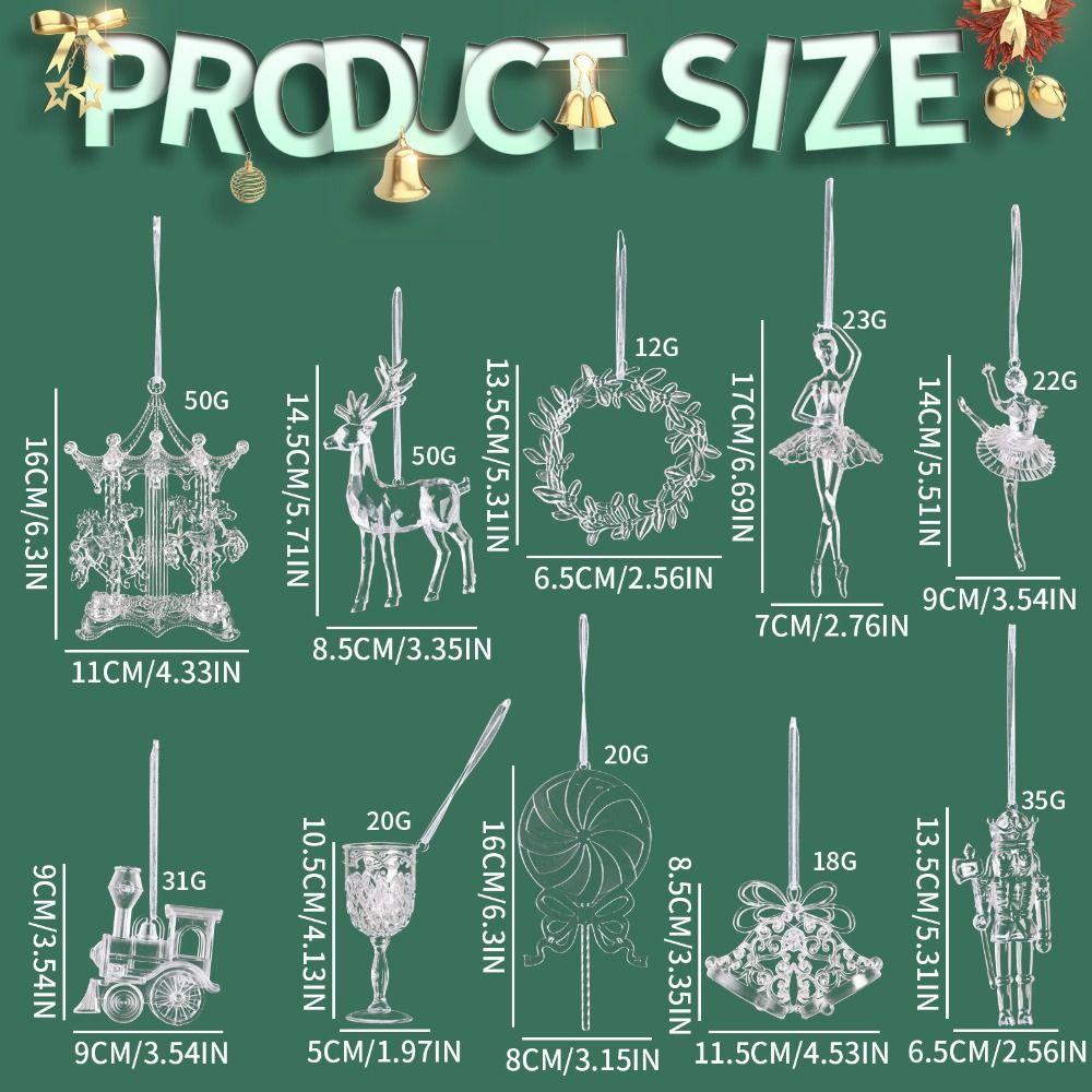 Transparent Acrylic Christmas Tree Ornaments Carousel Ballet Girl Pendants  New Year