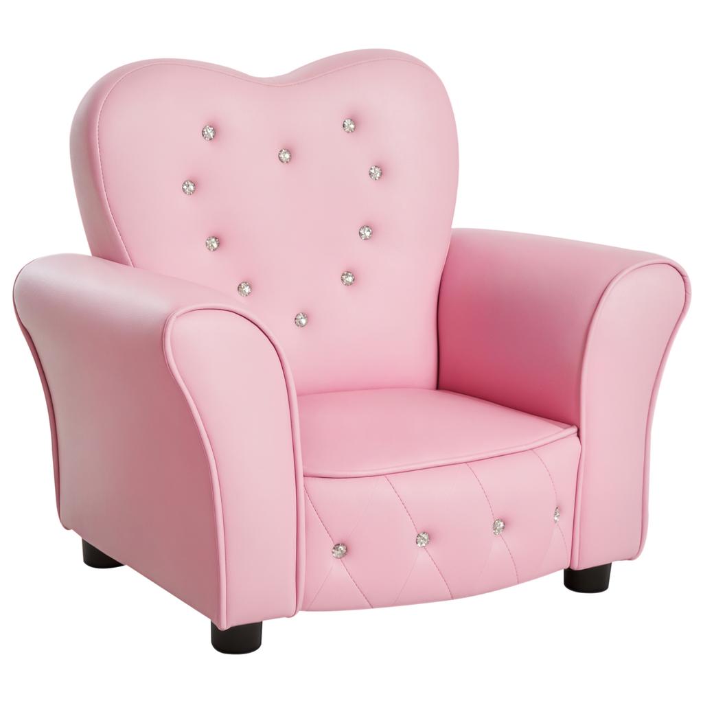Kids Toddler Chair Sofa Children Armchair Seating Relax Playroom Seater Girl Princess Pink
