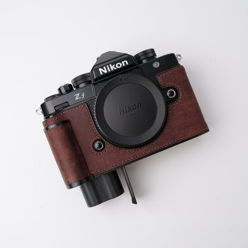 Совместимый чехол для камеры Nikon Nikon Zf, чехол для камеры, сумка для камеры из натуральной кожи [Iborrys pure handmade] Конструкция 3 в 1 с корпусом из серебристой воловьей кожи