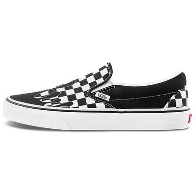 Классические кроссовки-унисекс Slip-On Paint Drip Checkerboard Black True-White VN0A5AO86UP