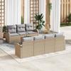 Garden Sofa Set 8 pcs Beige and Light Grey Poly Rattan