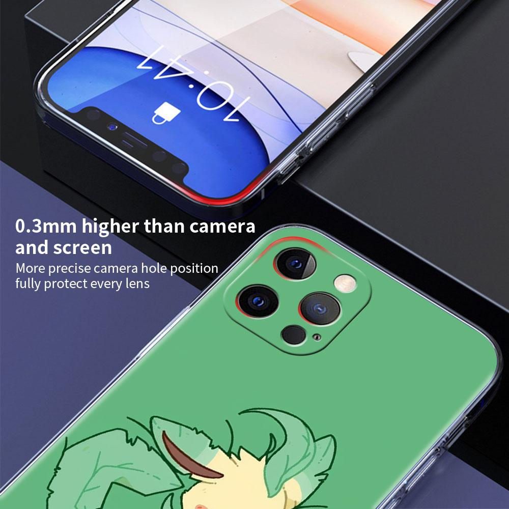 Прозрачный чехол для Apple iPhone 13 11 14 Pro Max 12 Mini, мягкий чехол для телефона XR SE 2020 7 8 Plus X XS 6S в форме ракушки Pokemon Cute Eevee Lunda