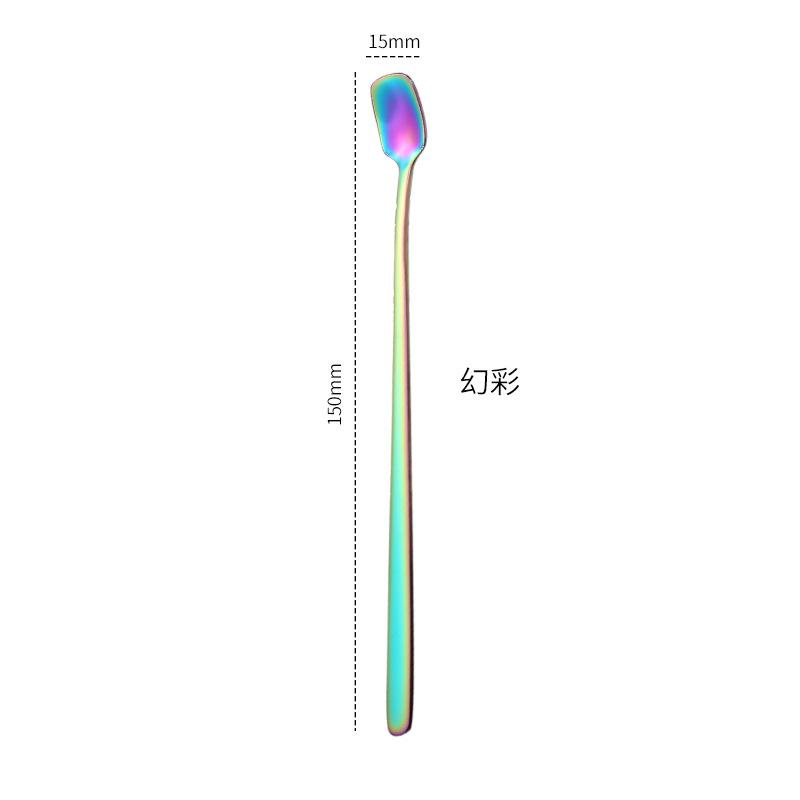 304 Stainless Steel Square Head Spoon Coffee Spoon Mug Spoon Long Handle Honey Mixing Spoon Gift Spoon Kitchen Accessories