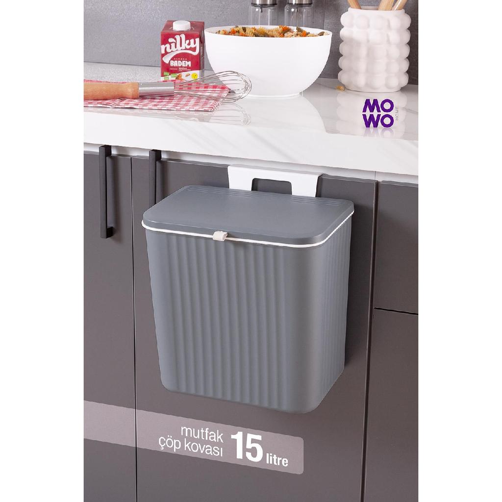 15-литровое белое функциональное мусорное ведро для кухни, подвесное или настольное, с функциональной крышкой — мусорное ведро для ванной комнаты