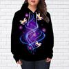 Womens Fashion Star Butterfly Print Loose Hoodie Tops Blouse Sweatshirt Casual Long Sleeve Pullover Tops