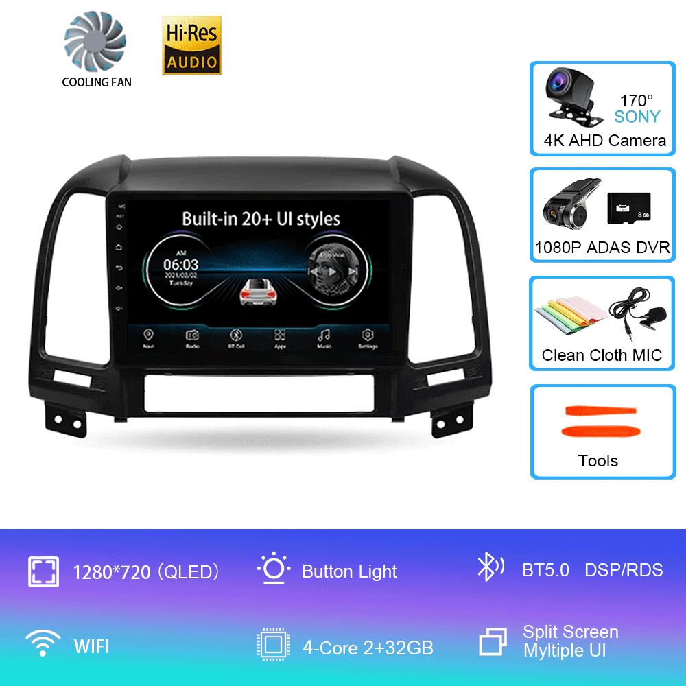 Android 14 Car radio For Hyundai Santa Fe 2 2006 - 2012 player Multimedia navigation stereo GPS No 2din 2 din dvd