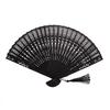 Fashion Wedding Hand Fragrant Party Carved Bamboo Folding Fan Chinese Wooden Fan