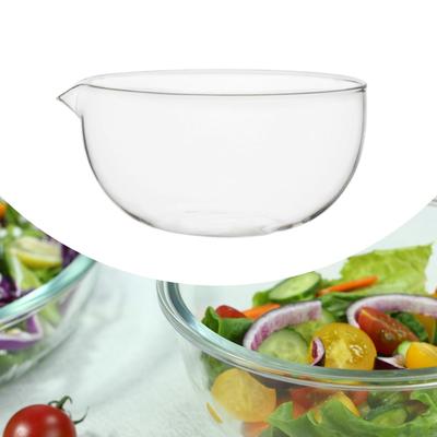 550 мл Боросиликатная стеклянная миска для смешивания Прозрачная 11,8x6,7 см Универсальный контейнер для еды