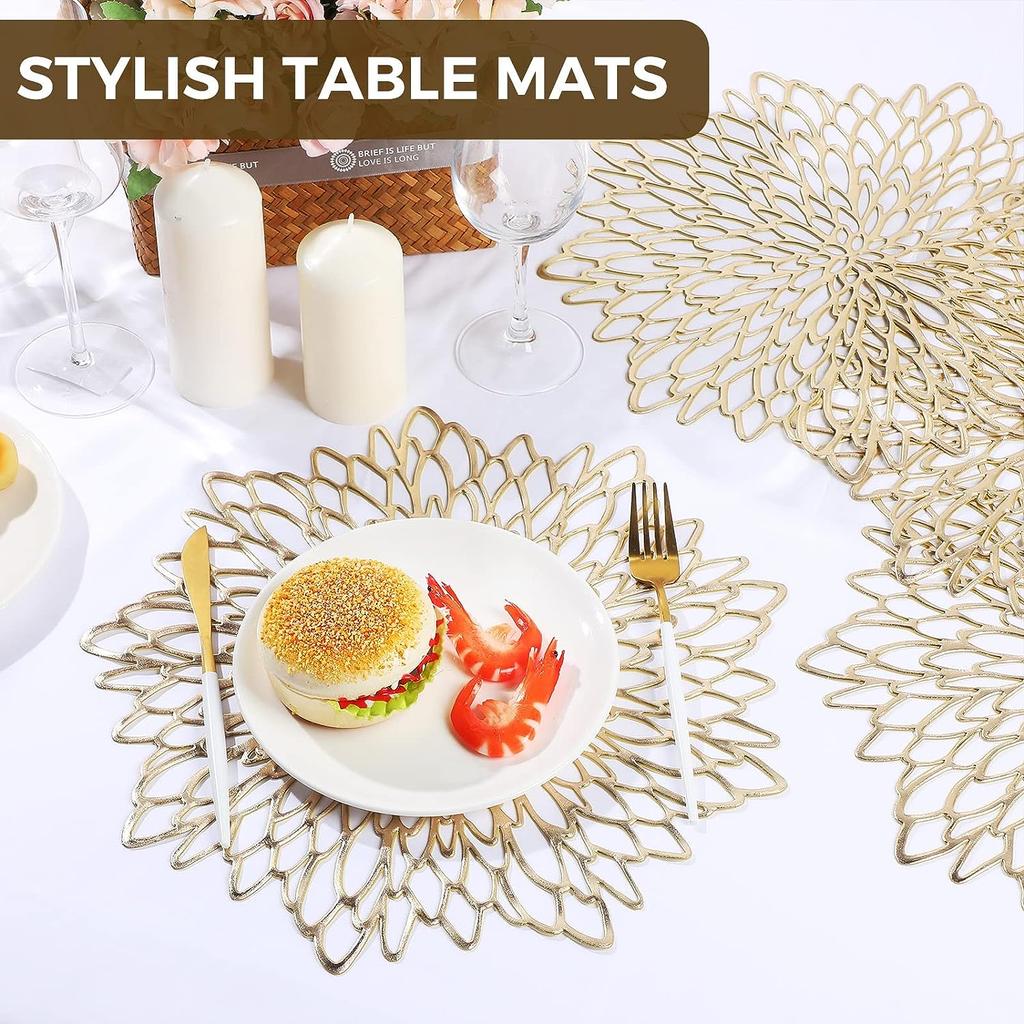 4 шт. ПВХ салфетки с выемками в виде листьев моющиеся термостойкие виниловые салфетки для кухни обеденный стол свадебные подставки