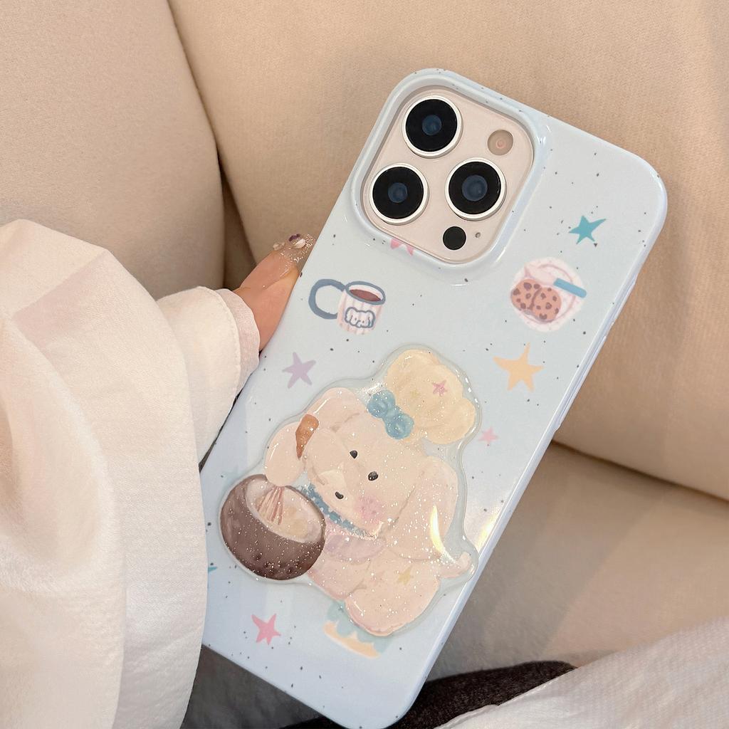 Chef Elephant for 16 for Apple Phone Case for IPhone15ProMax Cute 11 Film Glitter 13 Three-dimensional