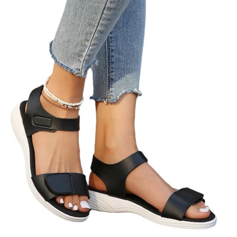 Модные новые женские босоножки на танкетке для путешествий, повседневные женские сандалии для отдыха на пляже, прочные тапочки, легкие удобные сандалии для женщин Zapatos