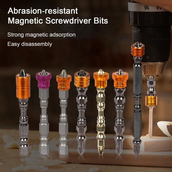 5 шт./компл., электрические отвертки, биты с двойной головкой, магнитное кольцо, шестигранный хвостовик, противоскользящий инструмент, стальные крестовые отвертки высокой твердости, плотницкие работы