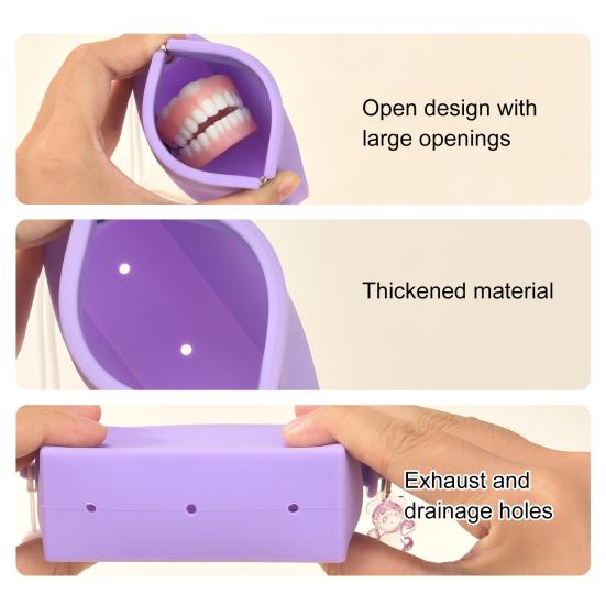 Силиконовый футляр для ретейнеров с застежкой-кнопкой, защитой от ударов и вентиляционными отверстиями. Портативный футляр для ортодонтических элайнеров для повседневных дел и путешествий.