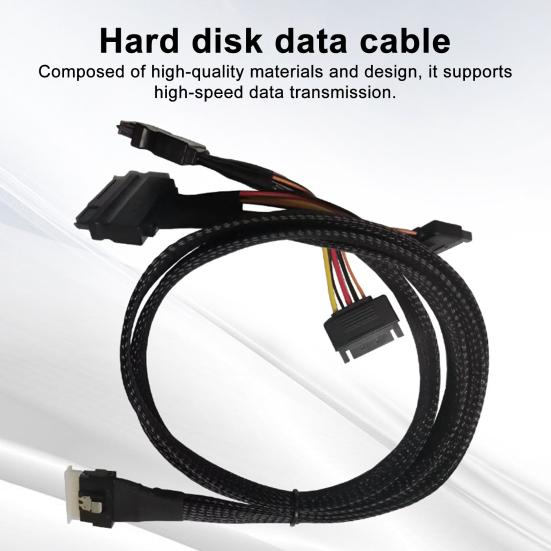 Кабель-адаптер Slim SAS SFF-8654 8i 80 см на 2xSFF-8639 NVMe U.2 SSD Высокоскоростная передача SFF-8654 74-контактный на SFF-8639 68-контактный Шнур данных для жесткого диска