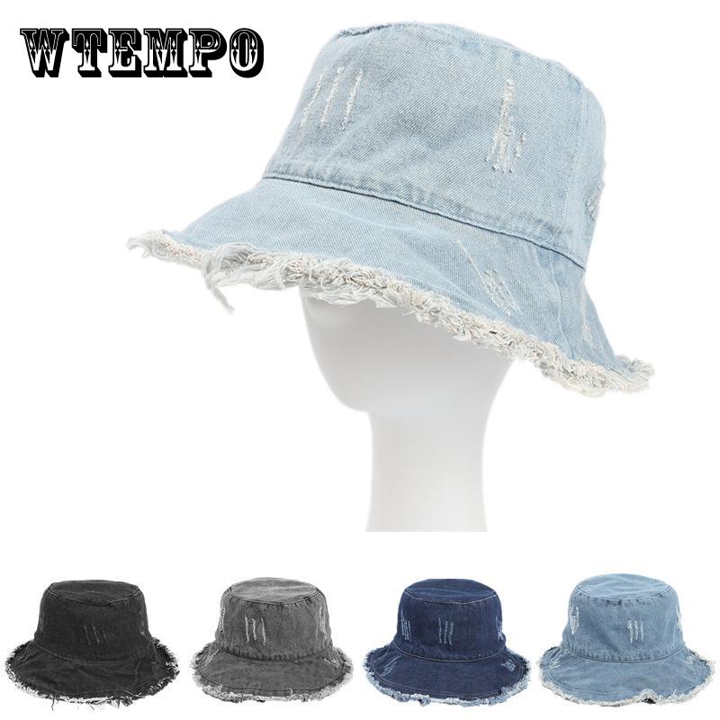 Шляпа Basin Bucket Hat - легкая, состаренная, с необработанным краем, повседневная кепка Fisherman для женщин и девочек - синяя джинсовая стирка, идеально подходит для улицы