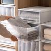 Wardrobe Storage Box Drawer Style Stackable Container with Lid Organizing Save Space Bedside Simple Clothes Organizer for Closet