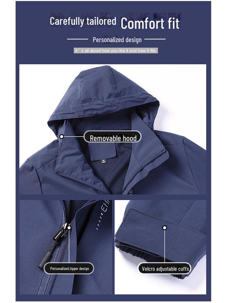 6266 Waterproof Hooded Windbreaker: Unisex Outdoor Thin Single-Layer Jacket for Mountaineering, Windproof and Three-Proof Design