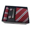 Men'S Striped Flower Plaid Tie Square Towel Cuffs Tie Clip Gift Box Set Business Casual Tie Black