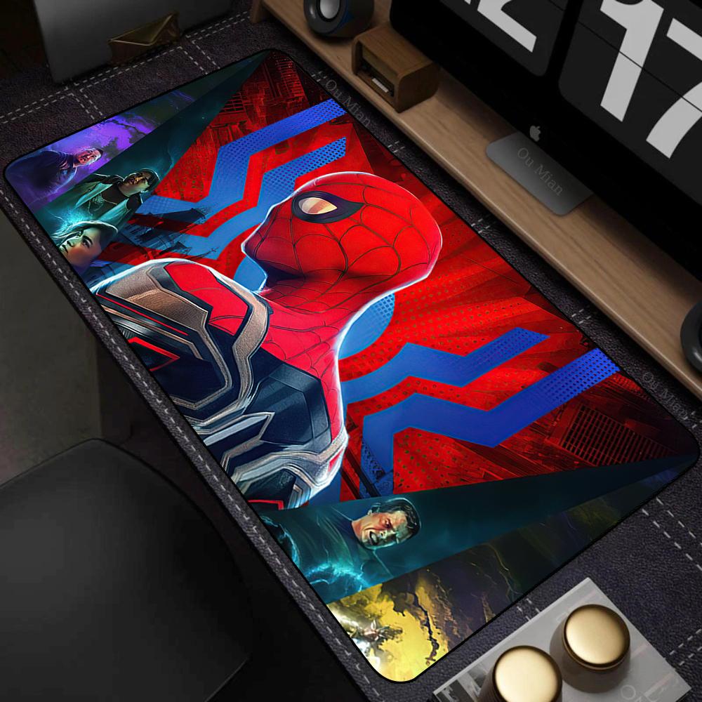 Mausepad Computer Accessories Mats Spider Man Mause Pad Mousepad Over Edge Gaming Keyboard Pc Gamer Non-slip Rubber Desk Mat
