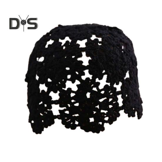 Женская вязаная шапка с ажурным узором крючком, дышащая шапка ручной работы, уличная одежда для работы на открытом воздухе