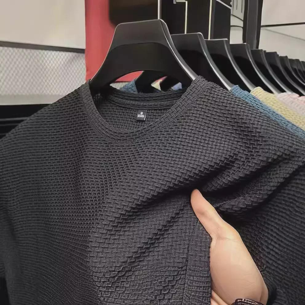 Мужская летняя футболка из быстросохнущего темного жаккарда Ice Silk