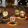 USB with Music, Snowfall, Christmas Glowing Resin Ornament, Christmas Decoration, Water-filled Hand-held, Gold-painted Horse Lantern