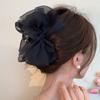 Sweet Chiffon Hair Claw Large Women Hair Grab Luxury Bow Shark Clip  Girl
