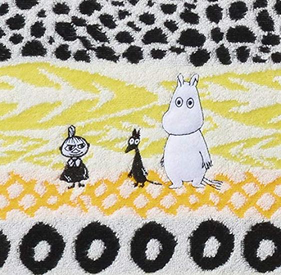 Marushin Moomin Bath Botanis 1405014300 Towel, 60x120cm, Appliqué Embroidery, No-Twist Yarn,
