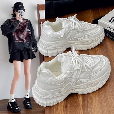 Женские кроссовки «папины кроссовки» 2024 весна-лето новая сетчатая обувь женская дышащая сетчатая обувь на платформе белые кроссовки