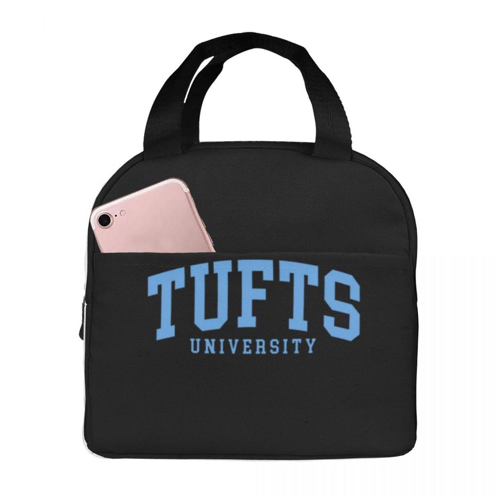 Tufts - College Font Curved Insulated Lunch Bag for Kids School Cooler Thermal Food Box Tote Portable Lunch Boxes Container