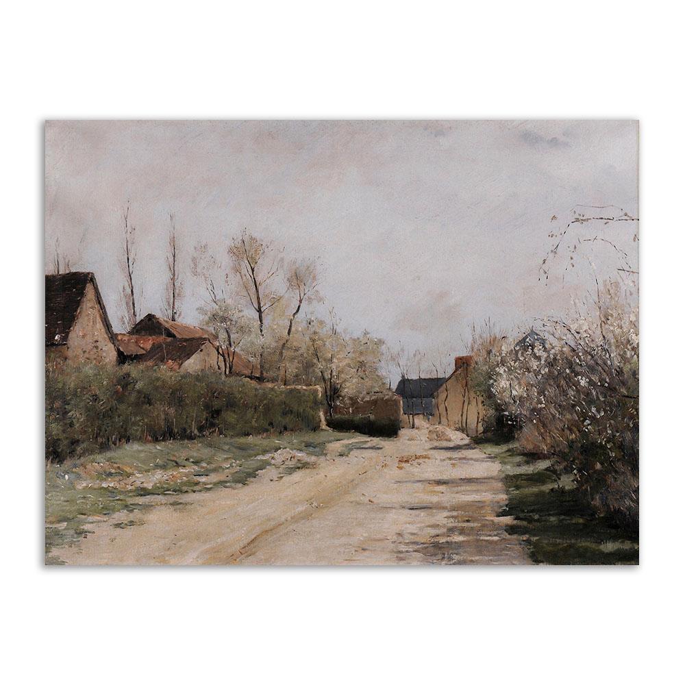 Ретро настенное искусство, скандинавская картина на холсте, настенный постер и принты, винтажное деревенское поле, пейзажное украшение, картина для гостиной