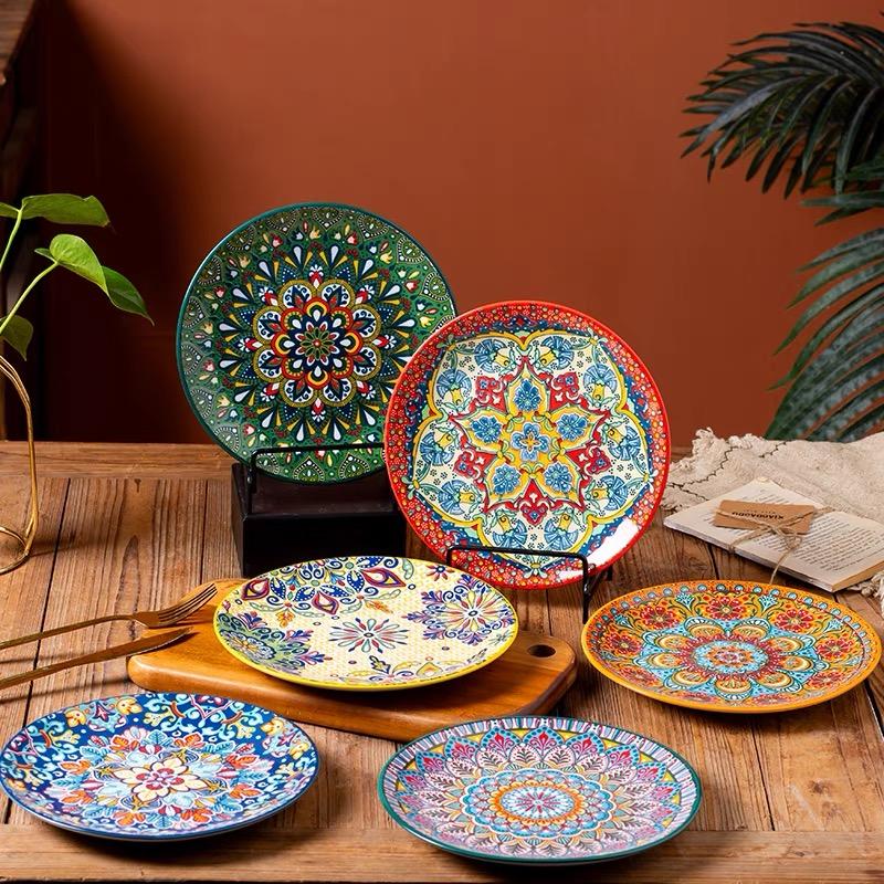 6,5 дюйма/8 дюймов/10 дюймов Керамические тарелки Тарелка для яиц Костяной диск Западные тарелки для стейка Основные блюда Неглубокие плоские тарелки