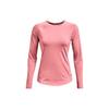 Ua Rush™ Long Sleeve Crew Neck Logo Print Raglan Sleeve T-Shirt Women T-Shirts Pink 1368179-663