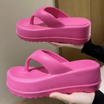 Модные детские женские сандалии на платформе, женские шлепанцы, сандалии на каблуке из ЭВА для женщин, модные пляжные шлепанцы, уличные сандалии на мягкой подошве, облачные тапочки